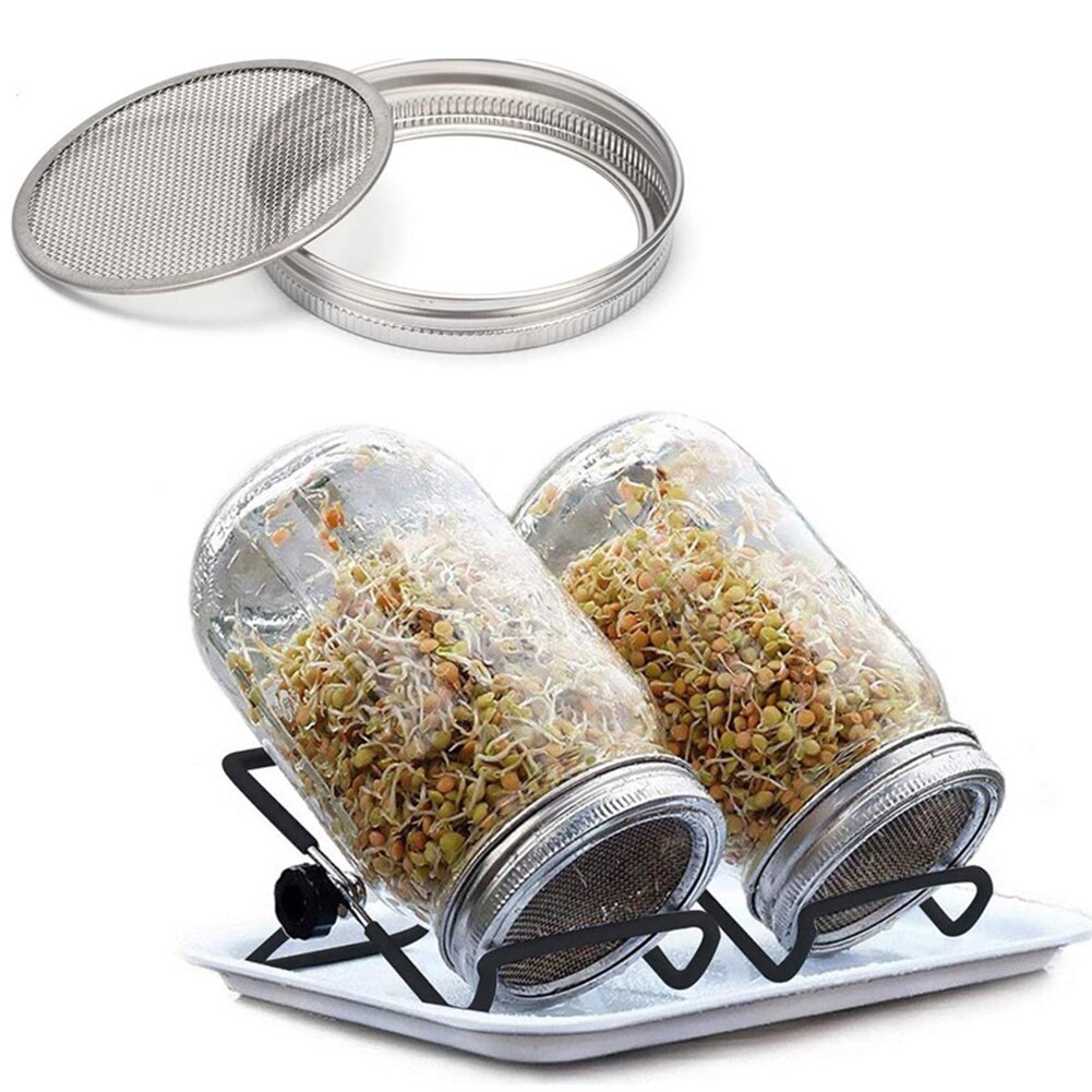 Rvs Zaad Kiemen Screen Covers Filters Met Beugel Zaad Sprouter Kieming Cover Cap