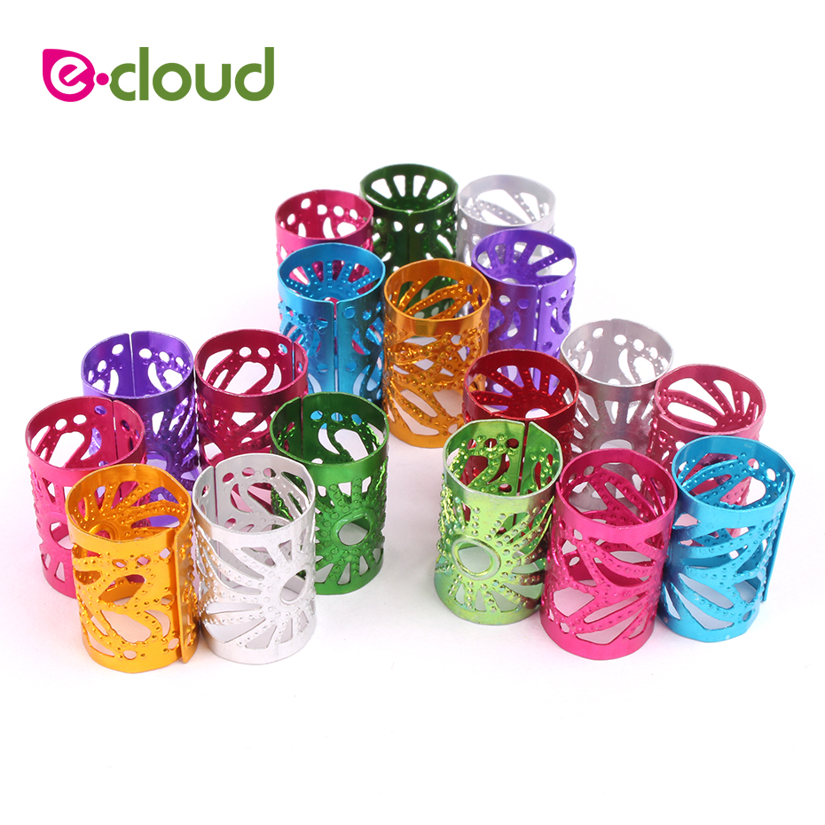 50 pz/borsa regolare Mirco anelli per capelli perline per capelli colore misto per uncinetto Dreadlock perline per capelli 10mm foro tubi metallici