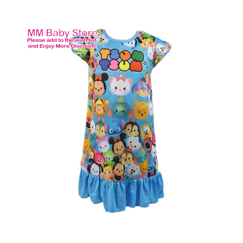 Kids Meisjes Nachthemd Zomer Cartoon Print Korte Mouw Nachtjapon Kinderen Casual Nachtkleding Gewaad 3-9Years