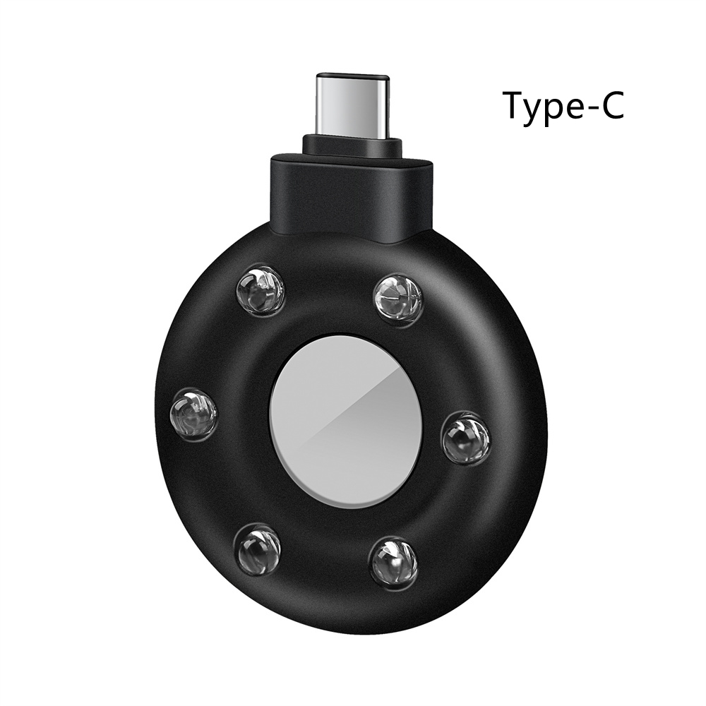 Detector antiespionaje portátil Mini teléfono móvil alarma USB Hotel infrarrojo Anti-vigilancia cámara estenopeica de disparo antiespía: Negro