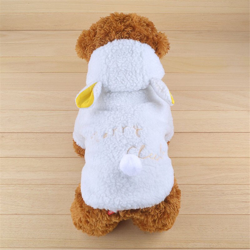 Warm Pet Kostuum Kleine Hond Kat Kleding Jas Witte Schapen Puppy Hoodie Chihuahua Kleding In Winter Warm Winddicht Kleding