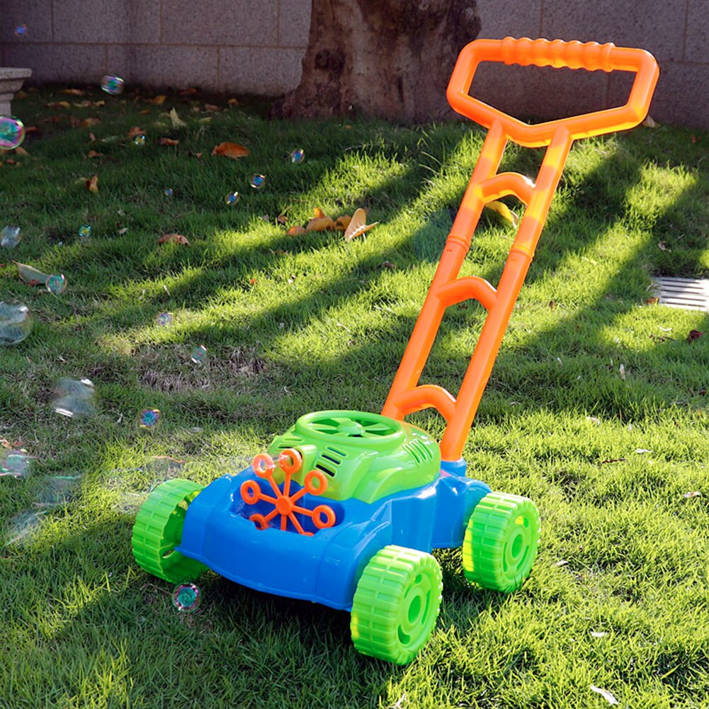 Children Hand Push Bubble Car Bubble Lawn Mower Outdoor Bubble Blowing for Kids Toys