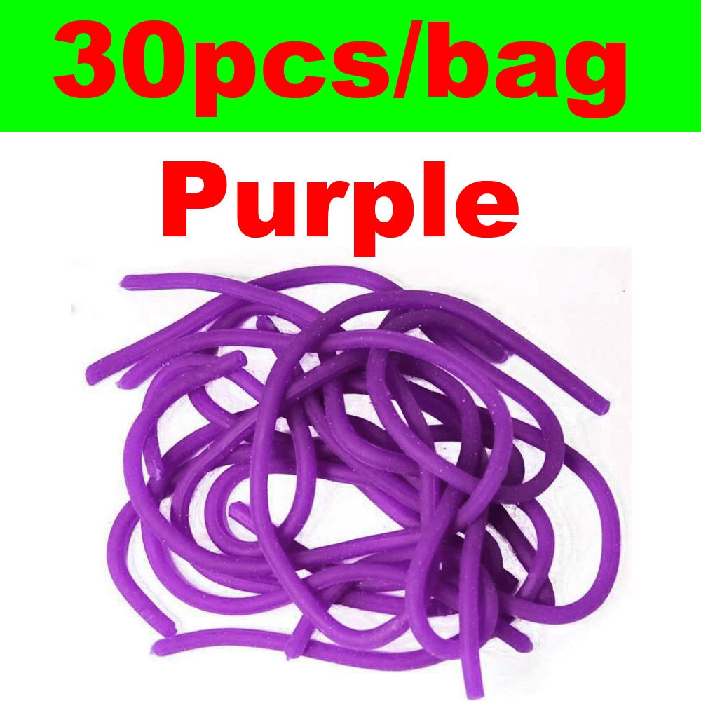 30pcs/Pack Squirmy Worms for Knitting Nymphs, Shrimps, Grubs, San Juan Worms Fly Tying Material Fishing Flies: PURPLE