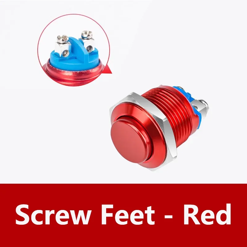 2/5/10Pcs Waterproof IP67 16mm Round Metal Switch Self-reset ON-OFF Momentary Push Button Switch: L / Beige