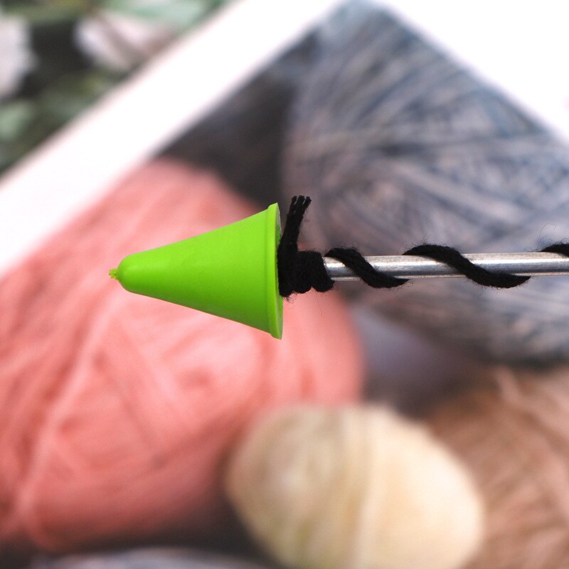 10 kpl satunnaisen väriset kumikartio neulepuikkojen korkin kärjet silikonipistesuojat neulomiseen ompelutarvikkeet 19mm*12mm