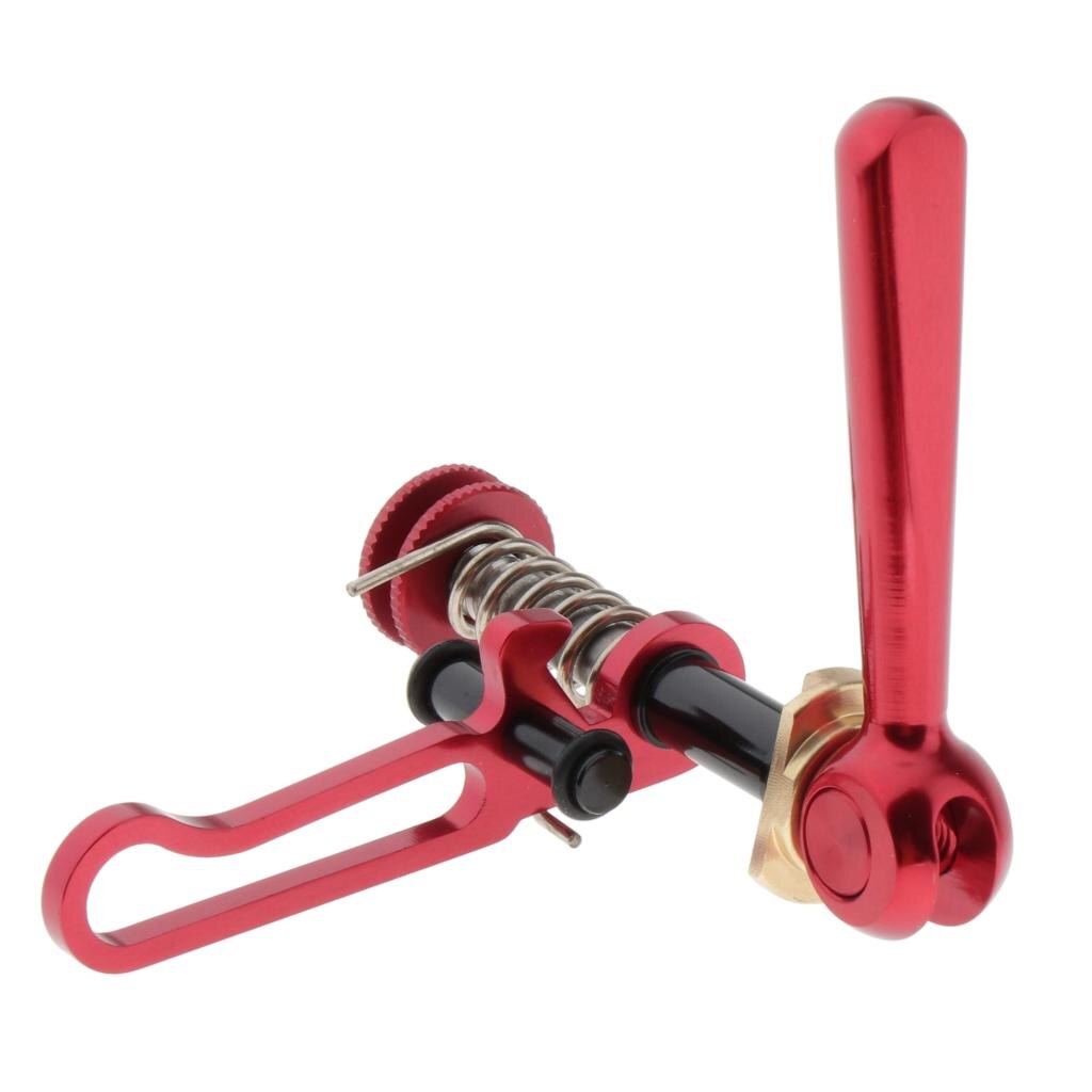 Foldet cykel sadelpind klemme titanium legering aksel sadelpind klemme håndtag låsemøtrik skrue brompton cykel sadelpinde klemmer: Rød