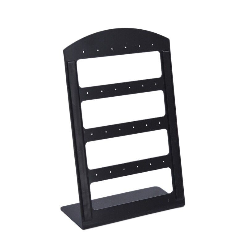 Sieraden display standaard met 24/48/72 gaten, organizer houder, plastic oorbellen display case: Zwarte 24 gaten