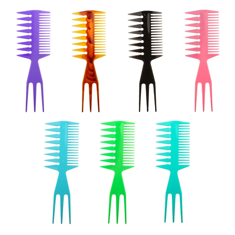 Peignes à dents double face professionnels, brosse à cheveux en forme de poisson Sophia, coupe de cheveux de barbier, brosse à colorier, outils de coiffure pour hommes,
