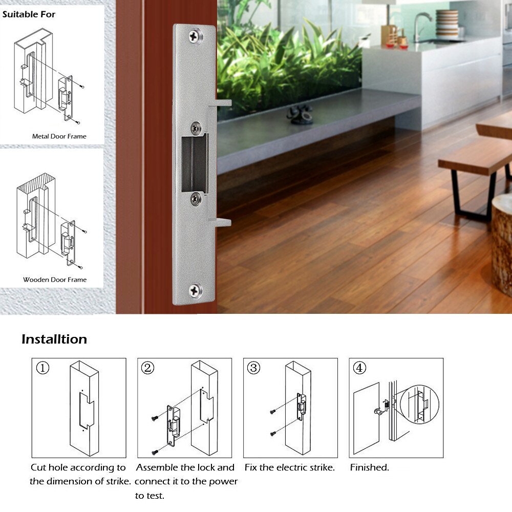 OBO – serrure à gâche électrique 12v dc, système de contrôle d&#39;accès de porte RFID, serrure électronique étroite anti-défaillance, NO NC