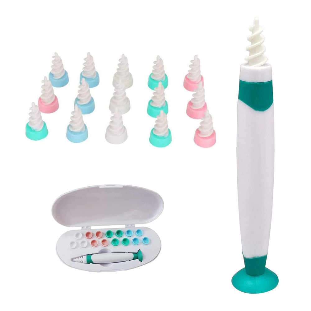 Ear Wax Remove Tool With 16 Suction Heads Protable Vacuum Ear Cleaner Machine Electronic Cleaning Ear Wax: Green