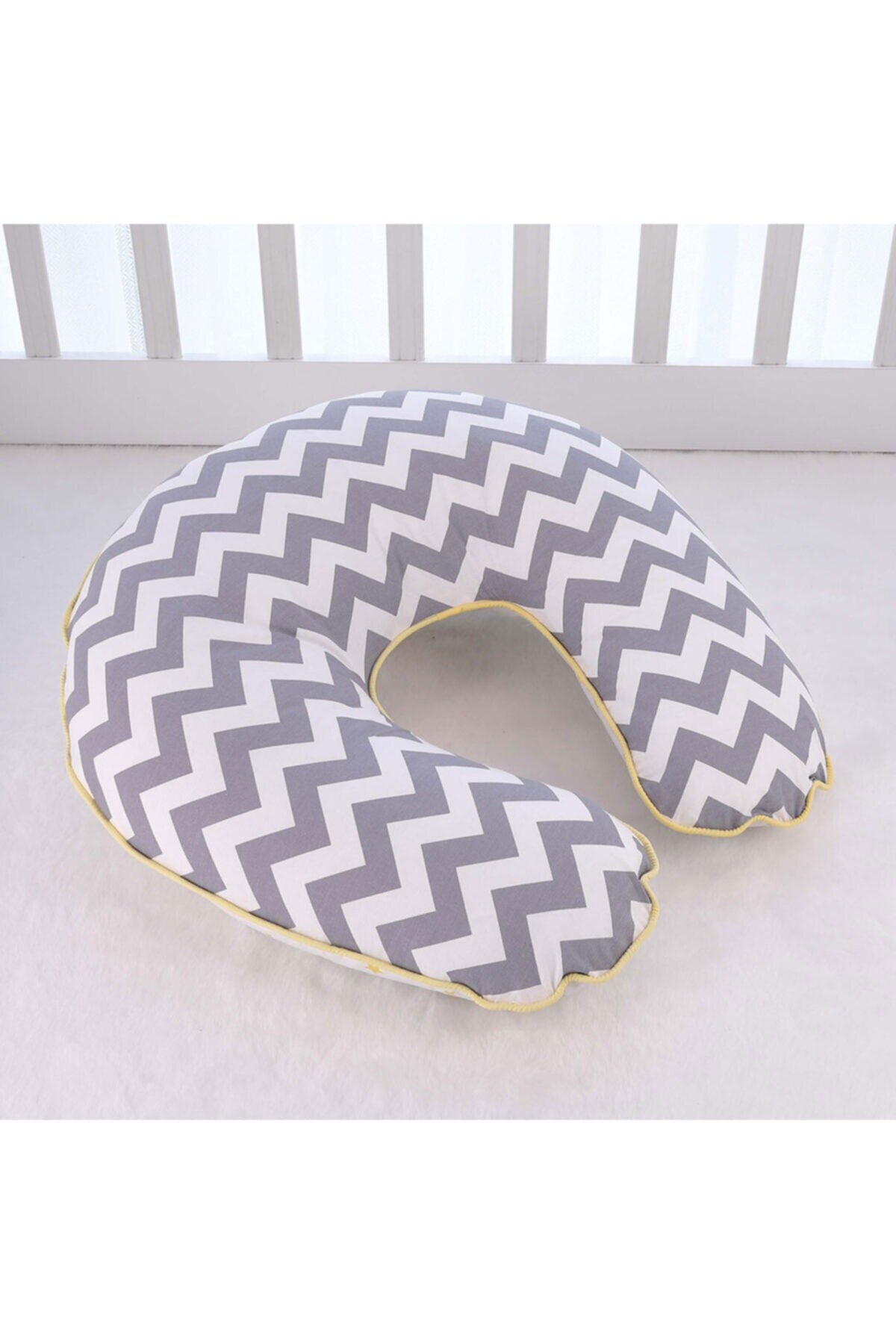 Nursing Pillow Cushion Gray Chevron 100 Cotton