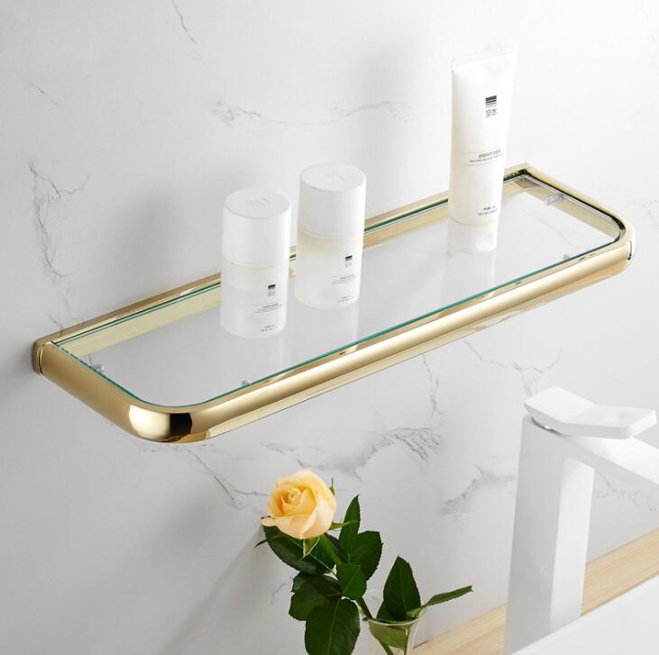 Koper Handdoekenrek Europese Stijl Golden Badhanddoek Rack Badkamer Badkamer Kamer Plank Hardware Hanger Set Bad Hardwares