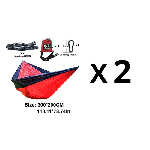 2 Sets Ultralight Hammock Uses Nylon Cloth Large Double Camping Hammock For Outdoor,Camping,Traveling and Self-driving: Default Title