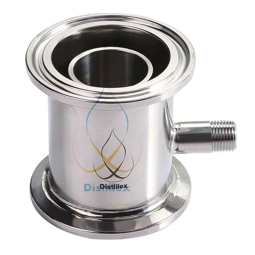 2 "OD64mm Rectificatie module, Reflux kolom, Destillatie, Sanitaire Staal 304