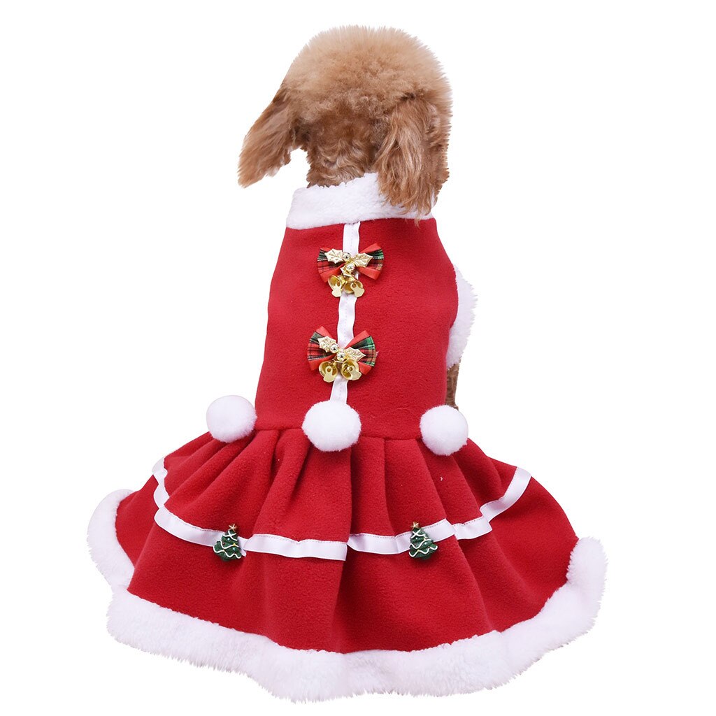 Hundekjole juledyr varmt tøj hundepige kostume kæledyr hundekjole ensfarvet julefrakke sweatshirt vest kæledyr kat varm #u