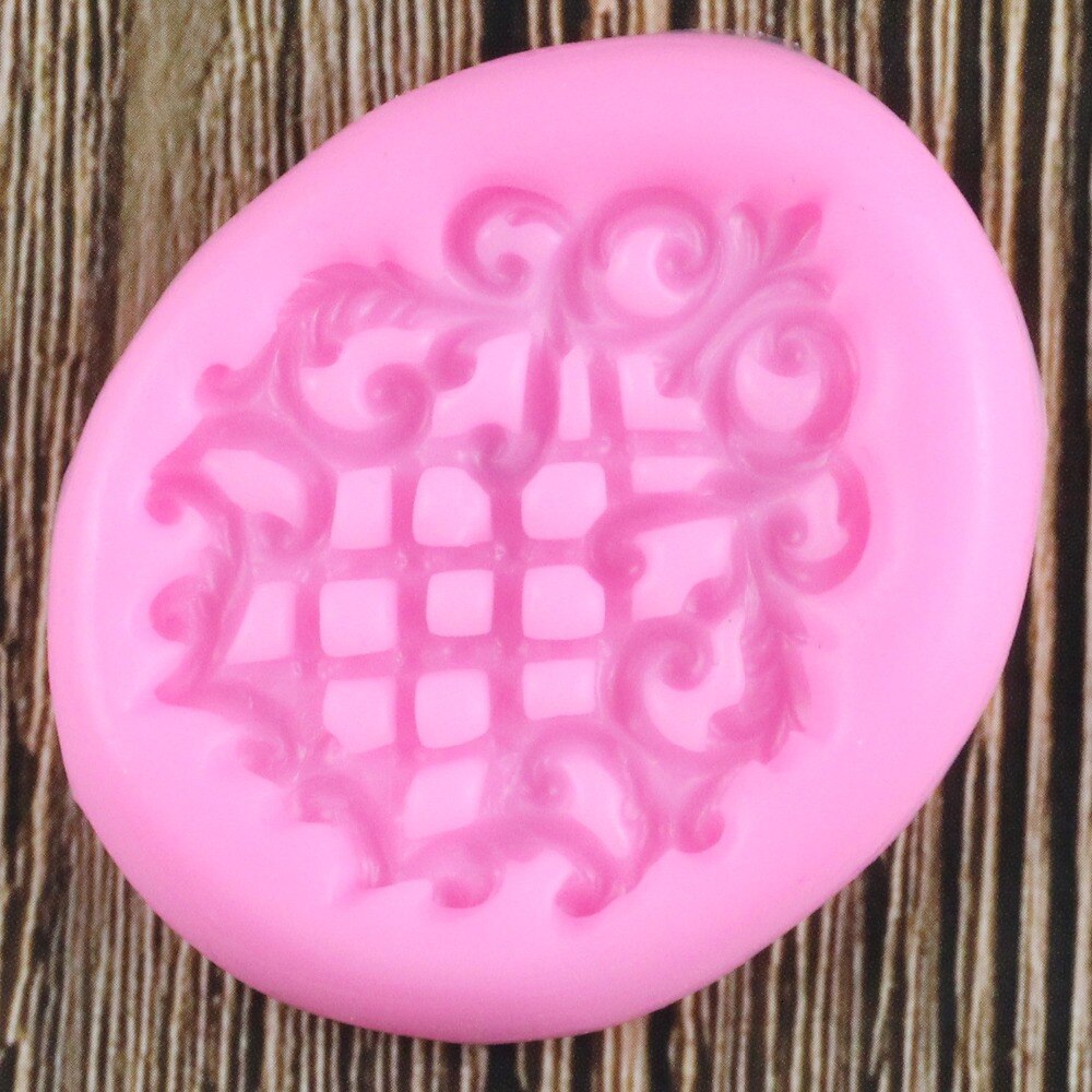 Moldes de silicona con relieve de rejilla 3D, moldes medallistas para cupcakes, moldes para decorar pasteles, herramientas de caramelo, arcilla, moldes de pasta de goma de Chocolate