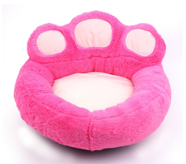 Björntass sällskapshund katt säng hus mjuk varm kennelbo ombonad husdjur sovmatta soffa teddy hundkoja för liten hund valp katt kattunge: Rosa / S