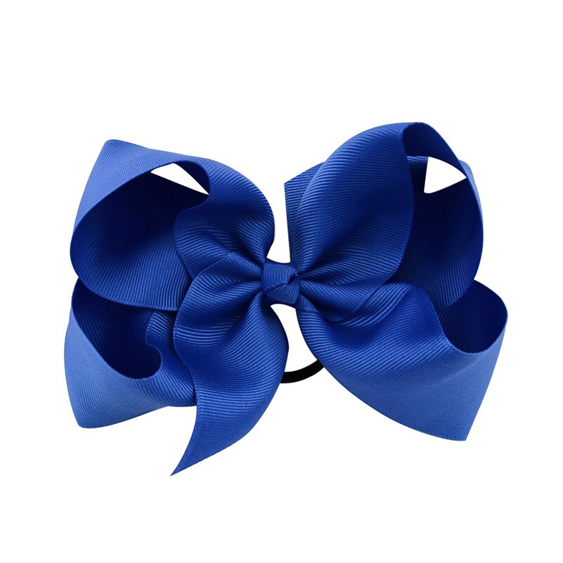 Lazos para el pelo de Color sólido de 6 pulgadas, gomas elásticas para el pelo, coleteros de goma para niña, accesorios para el cabello: royal blue