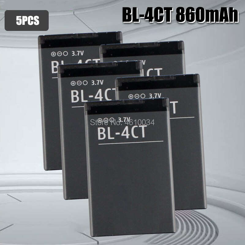 Rechargeable battery 4CT BL4CT BL-4CT phone Battery For NOKIA 5310 5630 6600 fold 6700 7210 7230 7310 X3 battery 4ct: 5pcs