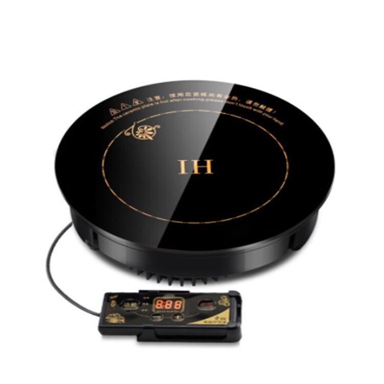800W220V rond électrique magnétique induction cuisinière fil contrôle intégré mini plaque de cuisson brûleur Commercial étanche