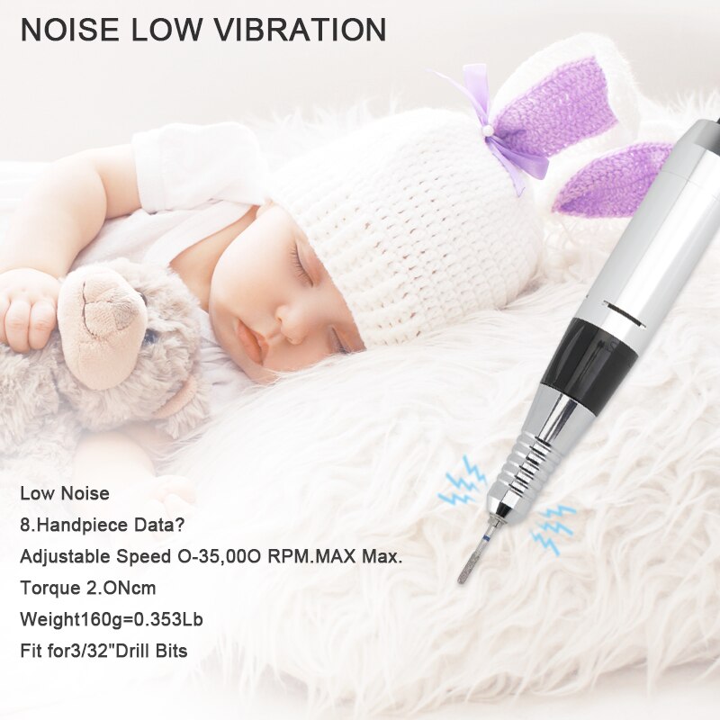 35000RPM Electric Nail Drill Machine M3 Electric Manicure Machine Set Accessory Pedicure Kit Ceramic Nail Drill Bit Nail Tools