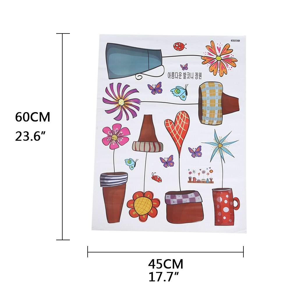 Cute Cartoon Flower Butterfly Wall Stickers DIY Decal Window glass Wall Decor Home Decoration kids Home Decor Decal