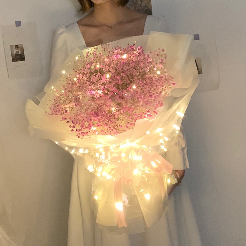 Papel de para envolver flores LED, papel de celofán transparente, a prueba de agua, ramo Floral, manualidades, álbum de recortes, DIY, suministros de floristería