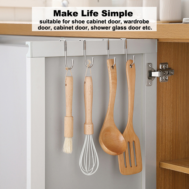 Douche Glazen Deur Handdoek Hanger Kast Deuren Terug Haken Bureaus Drawers Hangers Voor Keuken Badkamer Slaapkamer Organizer