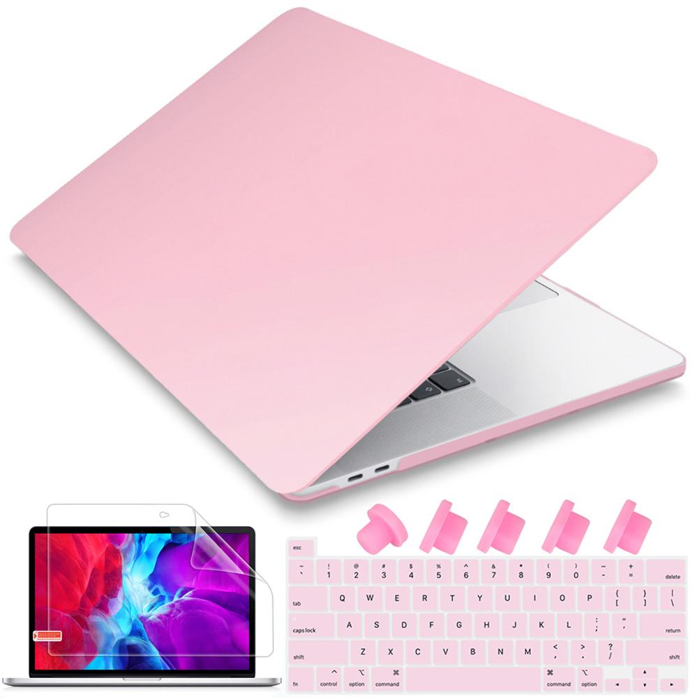 Screen protector Keyboard cover Hard Shell Case for Macbook Pro 16 inch with Touch Bar A2141: Baby Pink