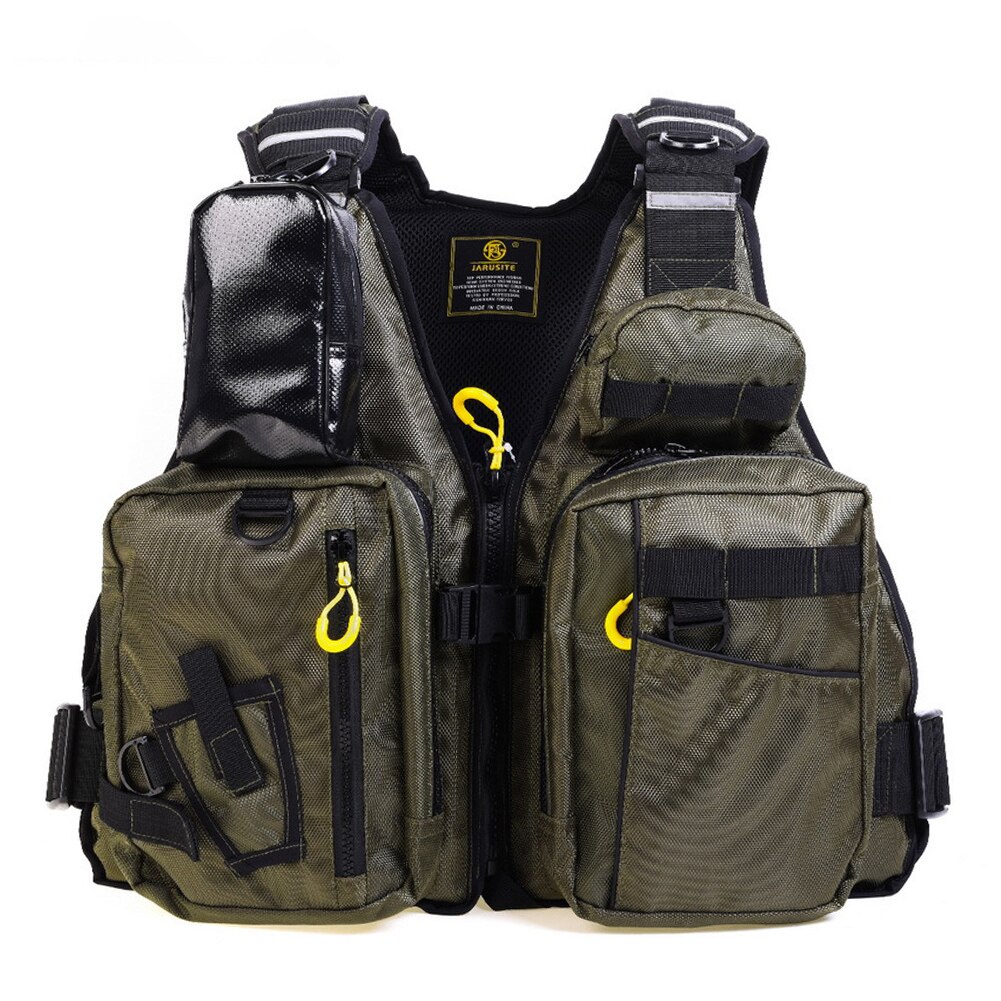 Sport Fishing Life Vest Outdoor Sport Fishing Buoyancy Life Vest Adjustable Safety Waistcoat Men Vest Fishing Tackle Tool Adjust: Army Green