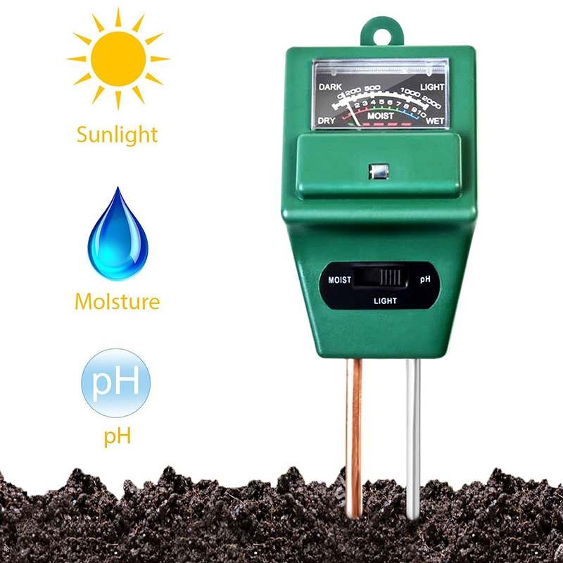 Soil Tester,3-in-1 Soil Moisture,ph Meter Test Kit with Light Gauge Function,Soil Analyzer Detector for Testing PH Acidity