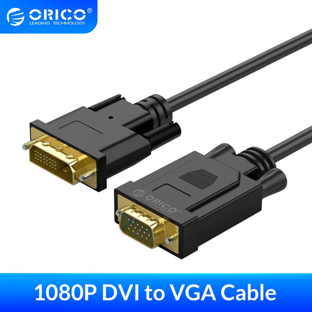 ORICO DVI to VGA Cable 1080P 60Hz DVI 24+1/ DVI 24+5 Male to Male Converter Video Cable Adapter for PC Monitor Projector