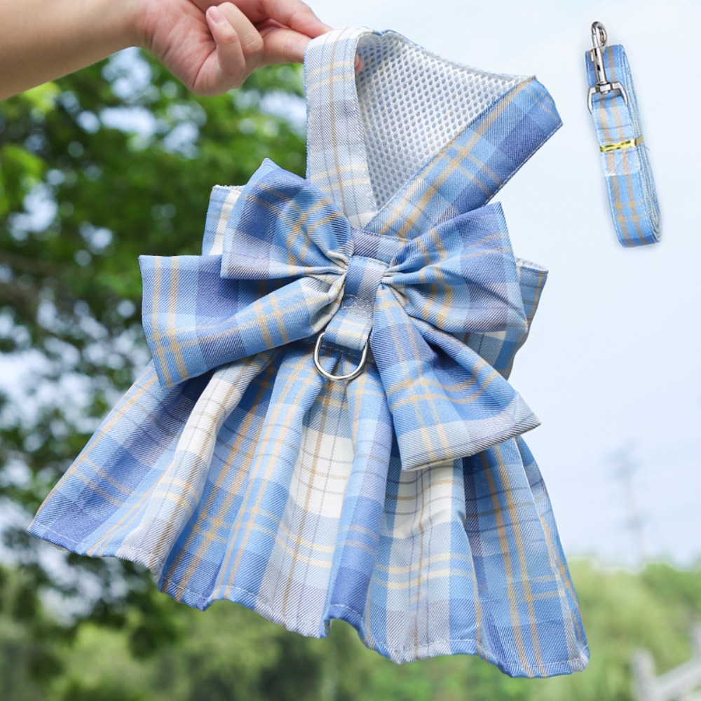 mit Leine Traktion Hund Plaid JK Kleid dünn Dacron Haustier nutzbar machen Felsen Bequeme waschbare Haustierweste Kleidung Kaninchen: L / Weiß