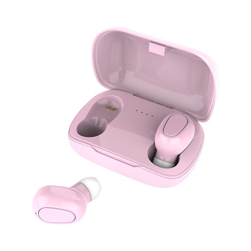 Auriculares Tws L21 Pro, inalámbricos por Bluetooth 5,0, auriculares estéreo con Android iOS de sonido holográfico, caja de carga IPX5: TWS-L21 Pink