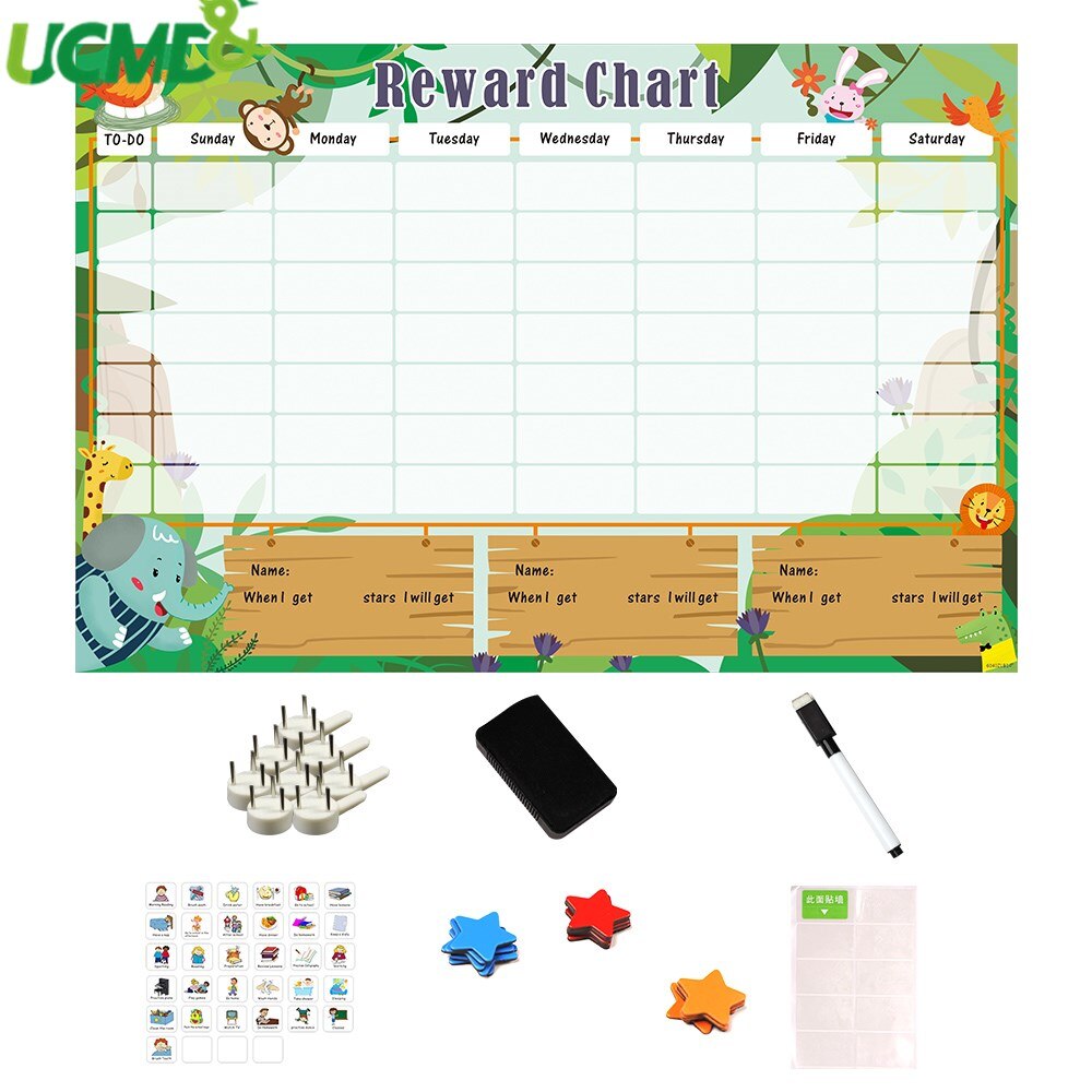 Magnetisk tidsplan kalender hold magneter whiteboard adfærd belønning diagram 40 stk magnetiske gøremål kort børn pædagogisk legetøj: 6040 zlb 14