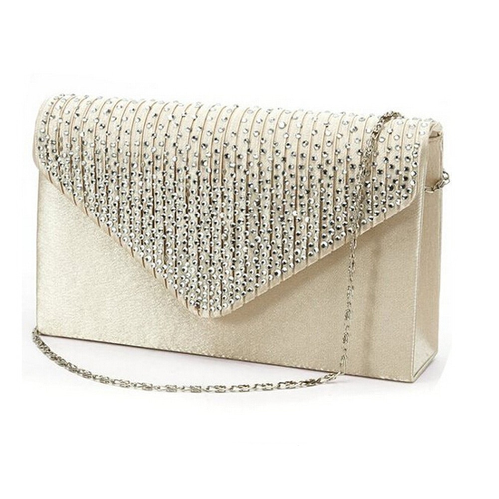 Damer skuldertaske crossbody tasker til kvinder stor aften satin clutch taske konvolut taske håndtaske  #2 n 13