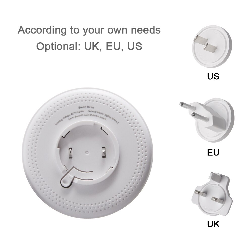 Compatible with Home Assistant, Kaku,Conbee II Red Flashing 95dB HEIMAN Zigbee 3.0 Alarm Siren HS2WD-E