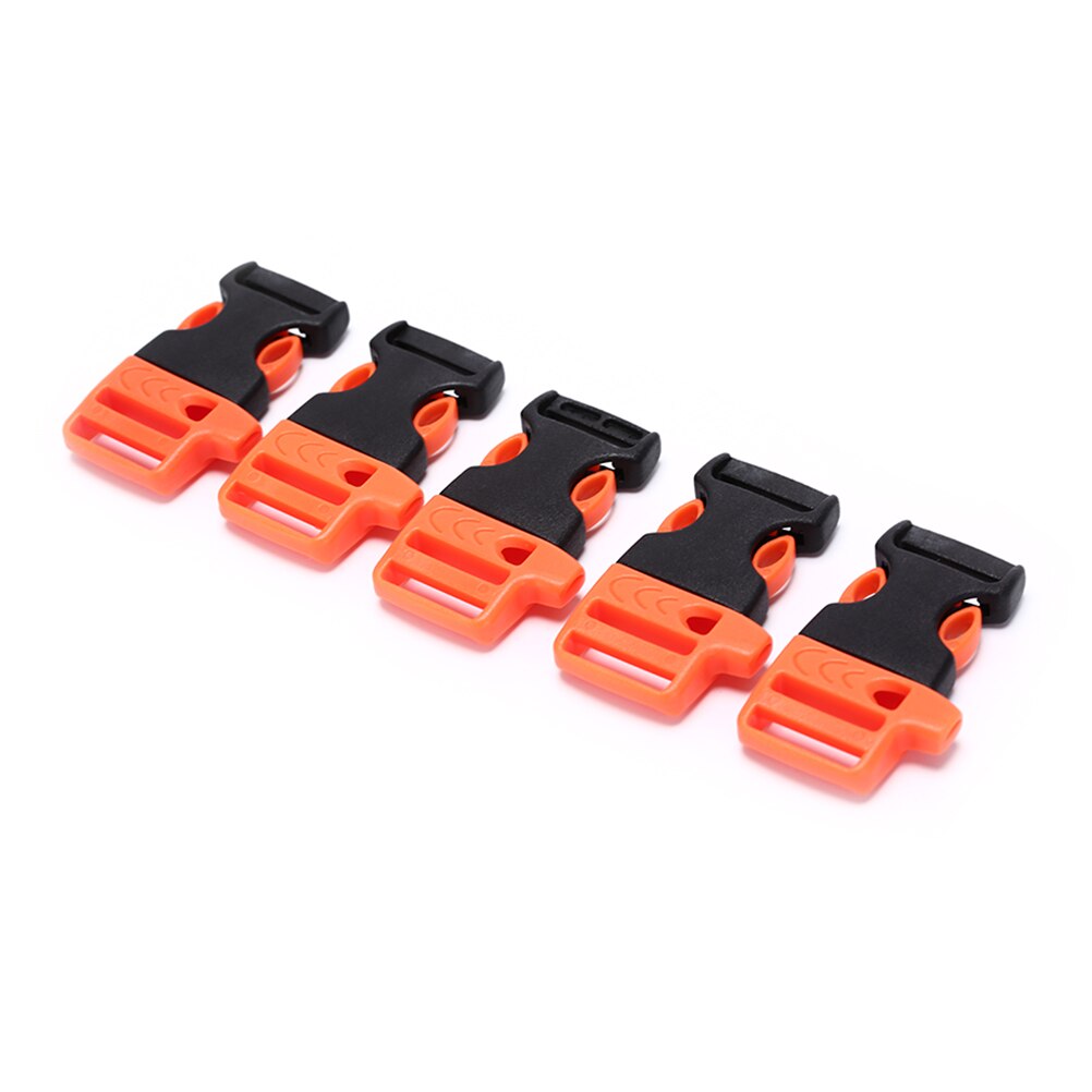 5 Stks/pak Survival Fluitje Gesp Plastic Gebogen Zijsluiting Voor Paracord Armband/Rugzak