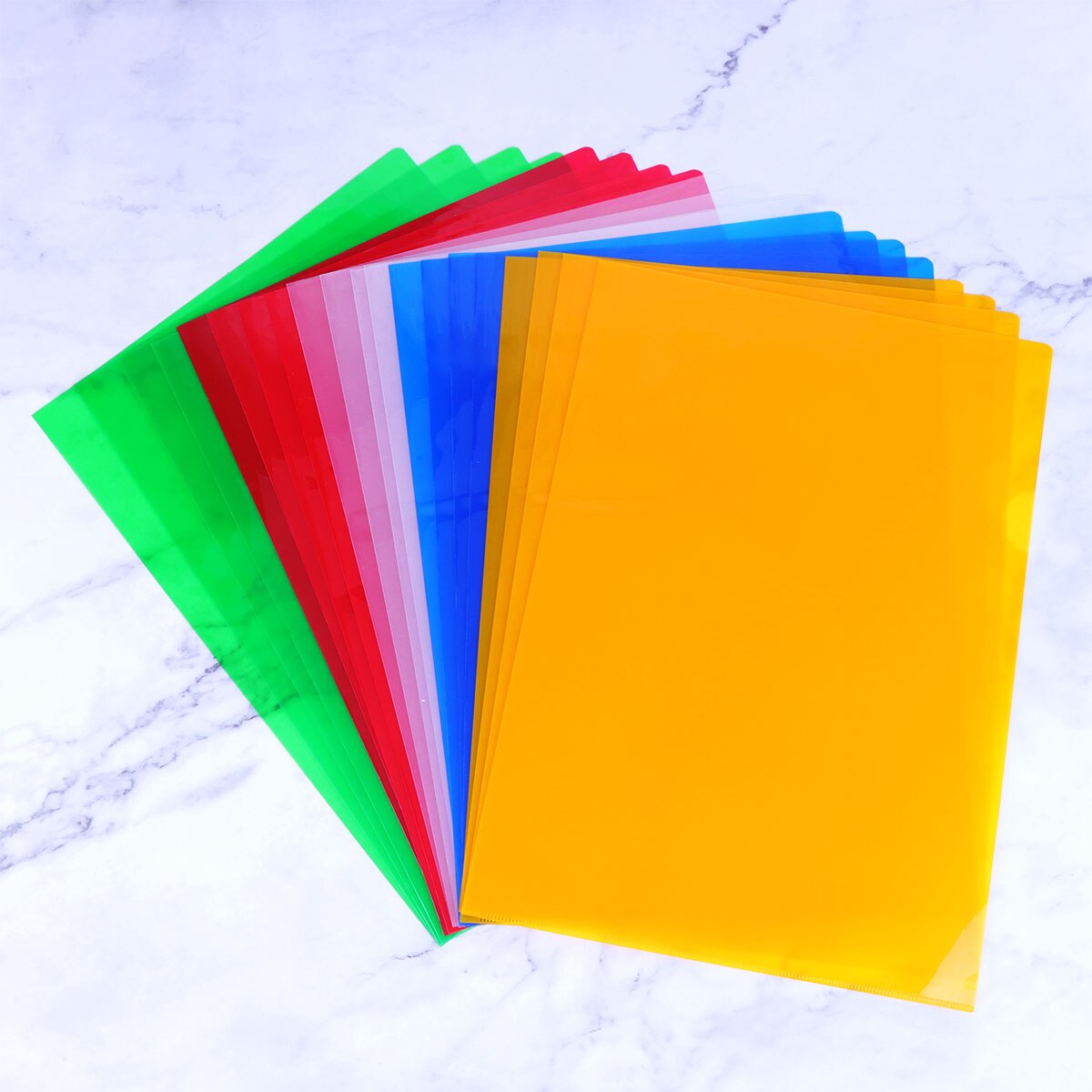 20pcs Office Document Folder Single Page Paper Folder Shape Plastic Folder (Mixed Color): Default Title