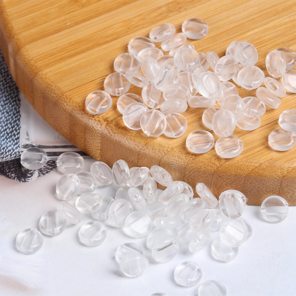 100 stuks/zak transparante verstelbare kralen platte spiraal gesp trekkoord knoop antislip masker gespen pet accessoires