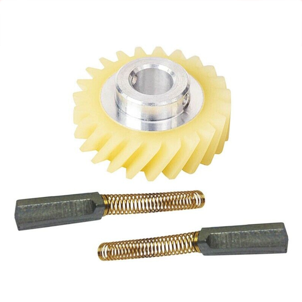 Voor Kitchenaid W10112253 Mixer Drive Wormwiel & 2 Stuks Carbon Koolborstels Vervanging Onderdelen Voor 4162897 4169830 AH1491159