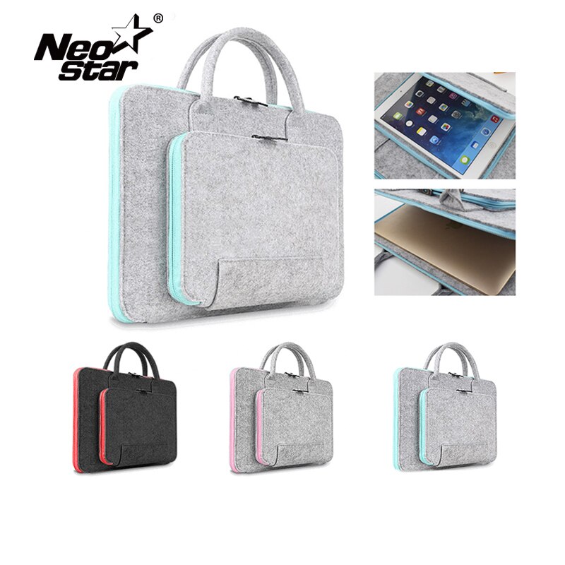 Wool Felt Laptop Bag For Mac 11 13 15 17 Mouse Bags Briefcase for Macbook Air Pro Retina For Lenovo Notebook Sleeve Case