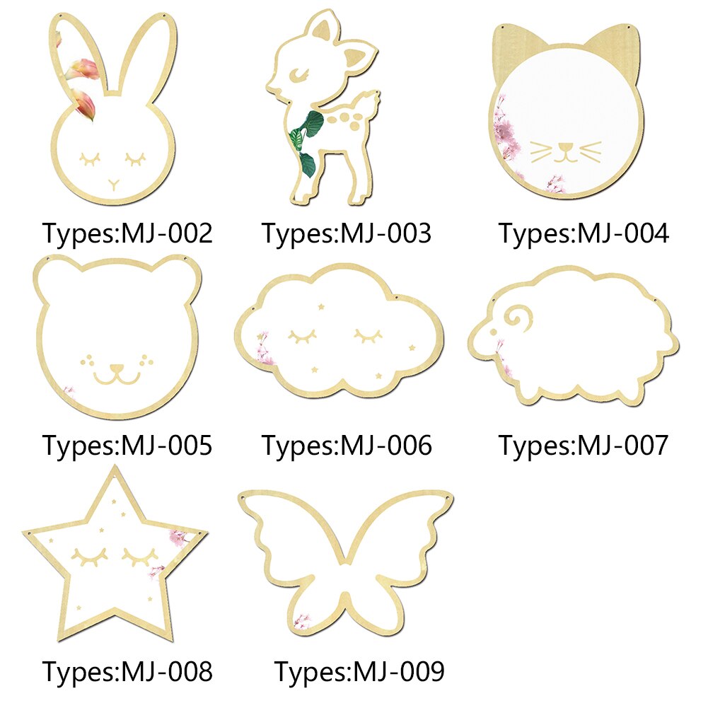 Mirror Small Wooden Hanging Cute Acrylic Cartoon Wall Decorative Home