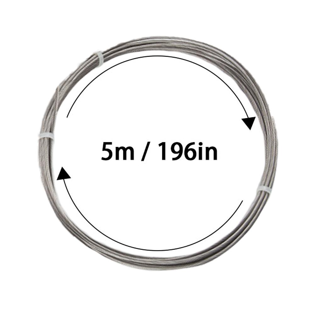 Stainless Steel Curtain Tension Wire Hanging Clothesline Wire Set Bathroom Drying Rack 5M