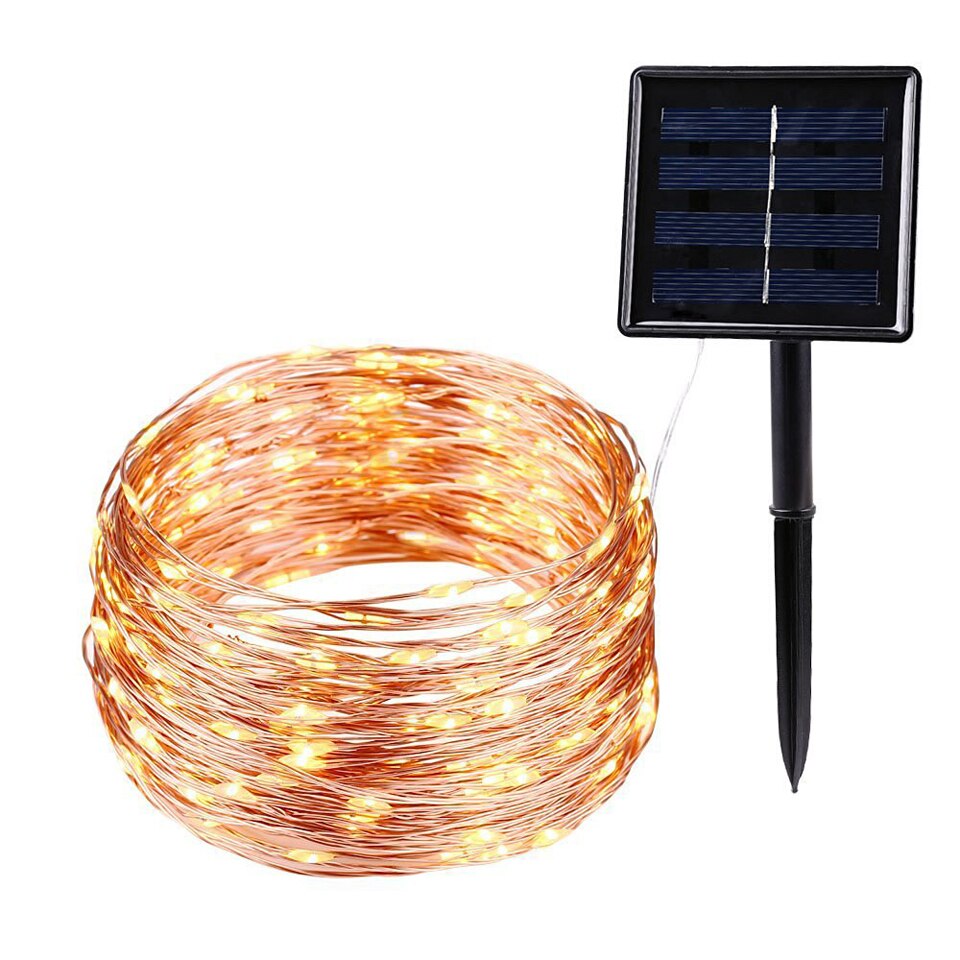 22m 12m 10m 5m solar led trädgårdsgång ljus usb fe utomhus girlander ljusslingor landskap belysning fest dekorativt