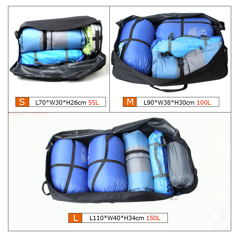 Bluefield 55/80/100/150L Foldable Large Duffel Bag Travel Luggage Storage Bag For Home Sports Gym Fitness Cycling Camping Hiking