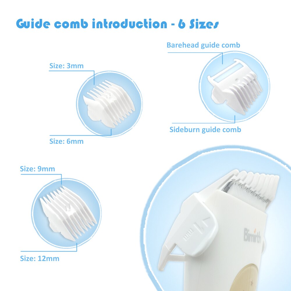Bimirth Baby Haar Haarschneidemaschine Wasserdicht Ruhig Wiederaufladbare Einfache Bedienung Trimmer Elektrische Haarschneidemaschine Werkzeug USB Kabel für Kleinkind Kind