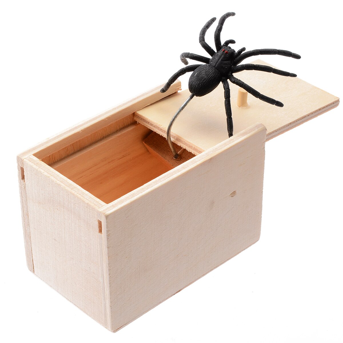 Broma de Halloween de miedo araña caja gracioso broma caja de madera Prop tonto día de miedo de niño chico juguete Festival truco a Favor