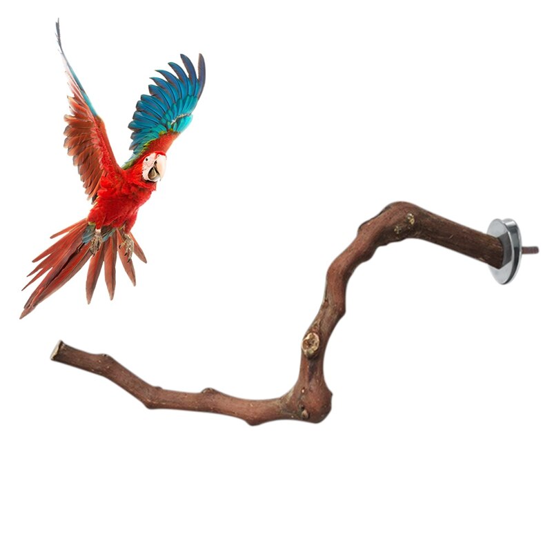 Palo de pie para loros y mascotas, palo de madera de uva salvaje, perchas para periquito, mordedura, garra, juguete de molienda, jaula de pájaros, accesorios, gancho de joyería