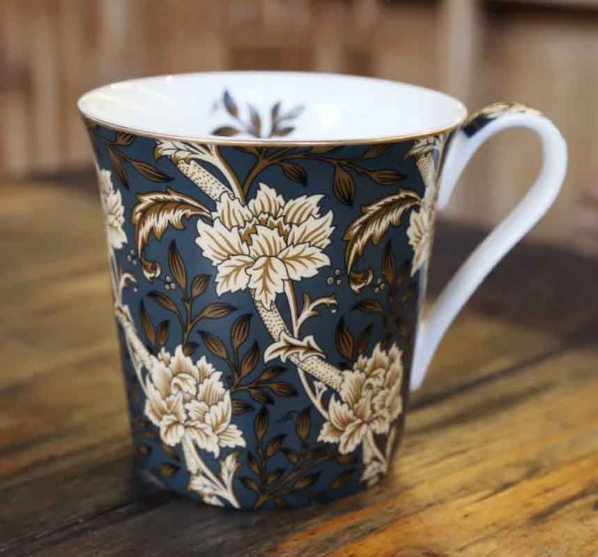 William morris vintage porcelæn te kop europæisk retro vand kop keramisk krus kaffe drinkware køkken tilbehør: Sortgrøn